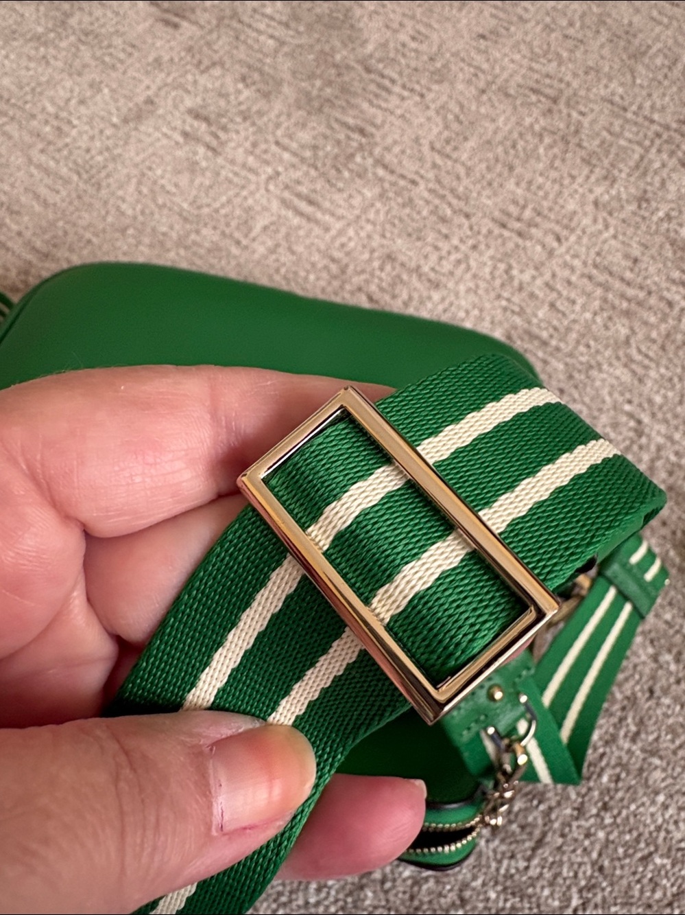 kate spade ♠️ Pebbled Leather Crossbody with Striped Strap and Coin Pouch - Picture 13 of 13